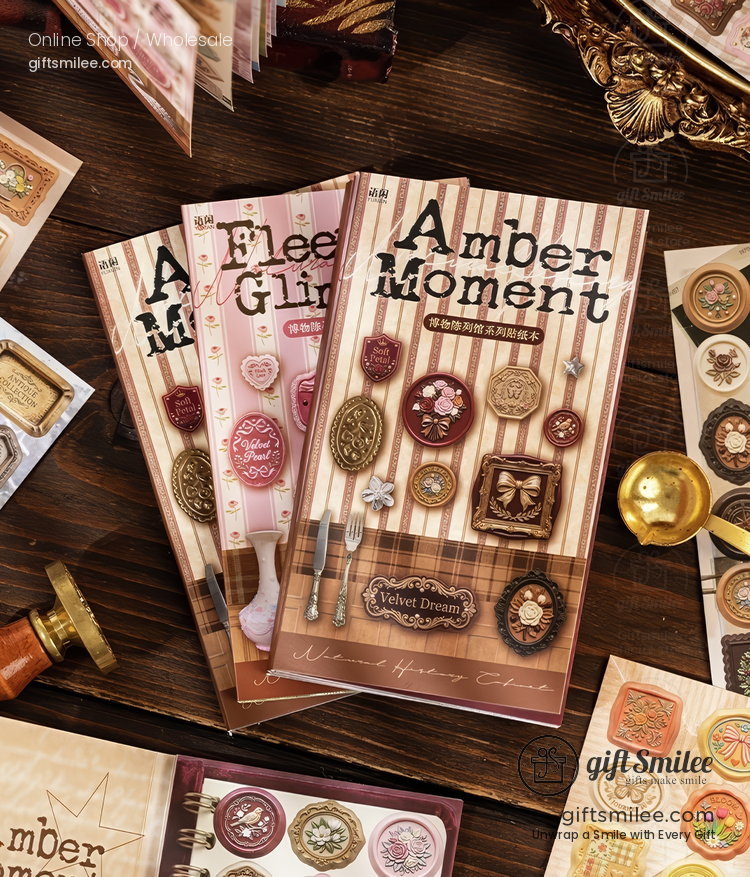 Coated Paper Die-Cut 3D Vintage Museum Sticker Book | KS-SA-4422