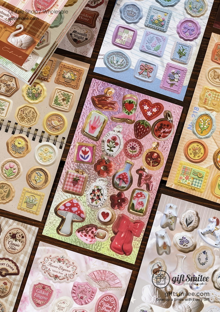 Coated Paper Die-Cut 3D Vintage Museum Sticker Book | KS-SA-4422