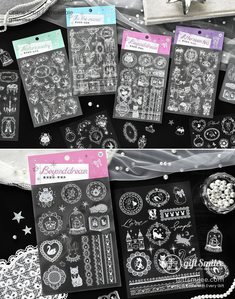 Pre-Cut Transparent Pet Fairy Tale Motifs Decorative Stickers | KS-SA-4427