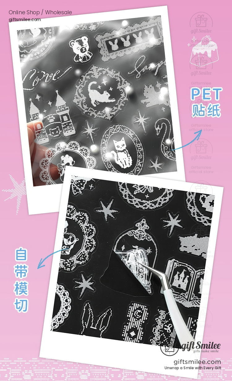 Pre-Cut Transparent Pet Fairy Tale Motifs Decorative Stickers | KS-SA-4427
