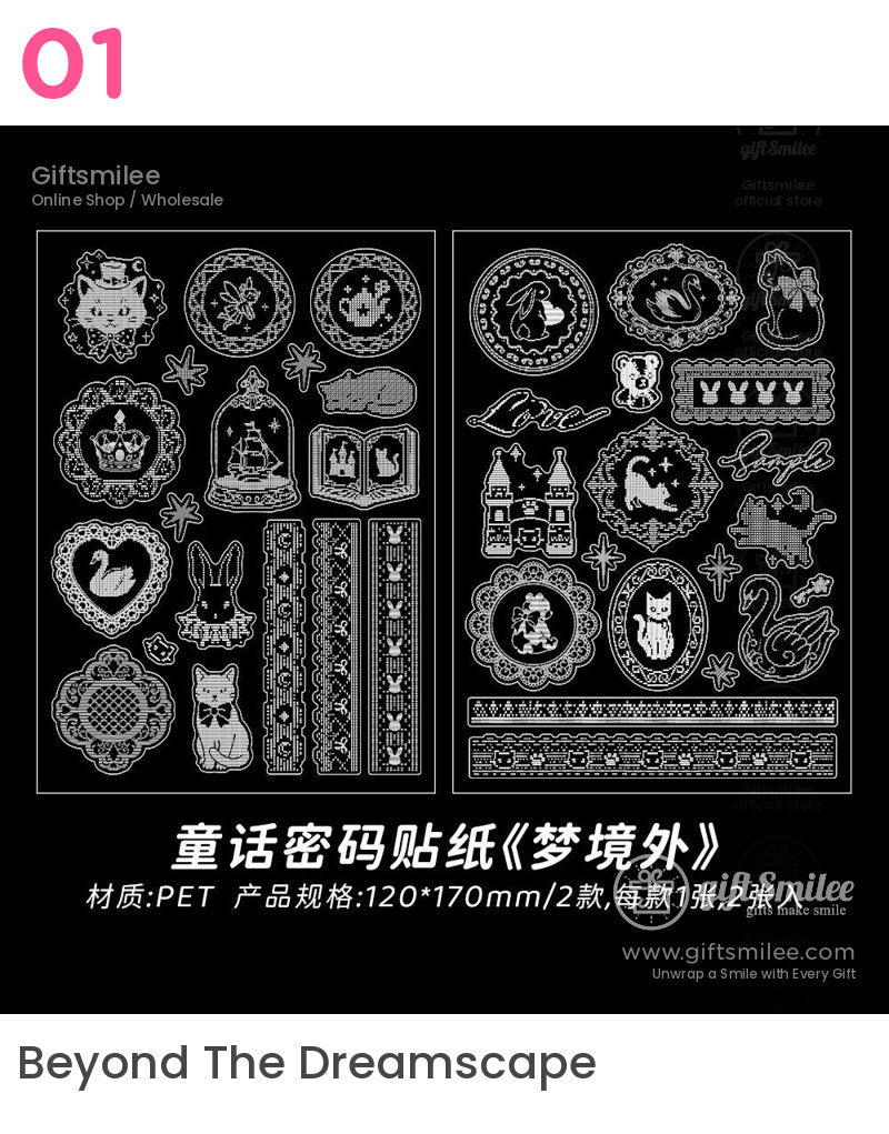 Pre-Cut Transparent Pet Fairy Tale Motifs Decorative Stickers | KS-SA-4427