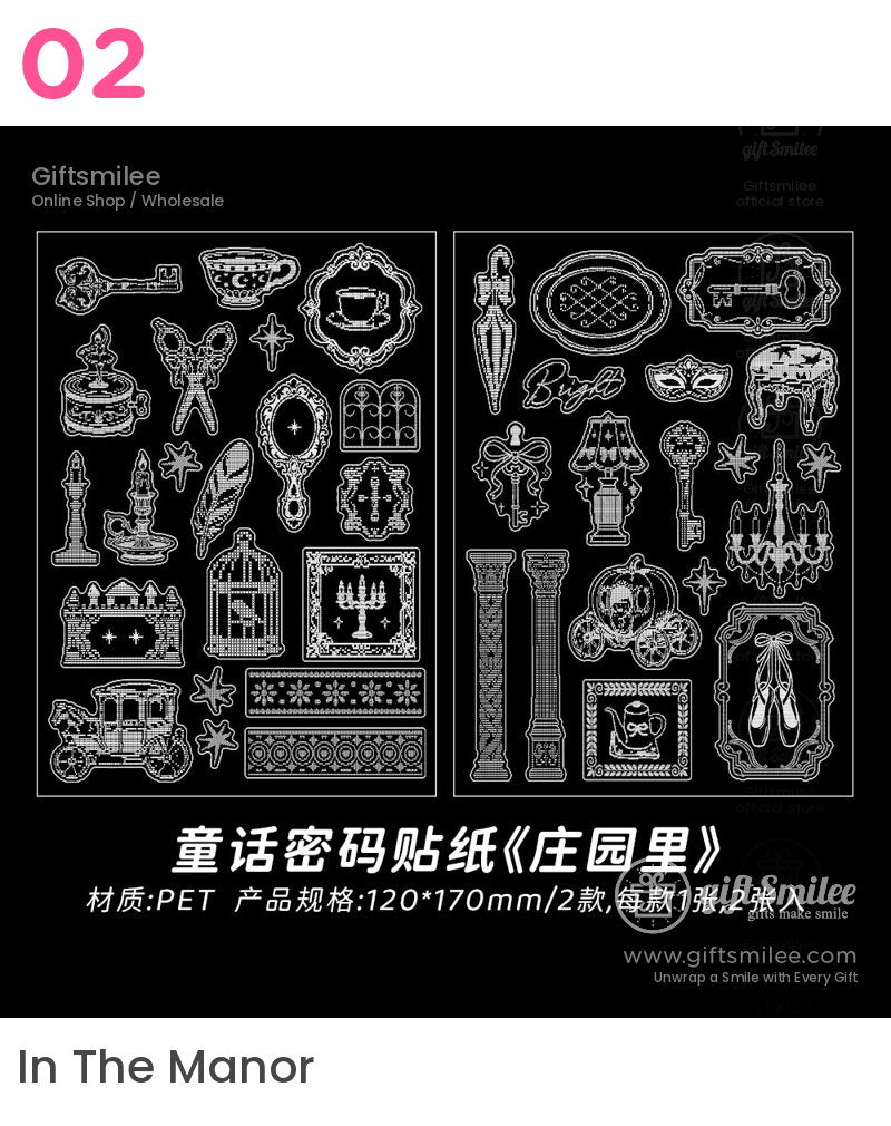 Pre-Cut Transparent Pet Fairy Tale Motifs Decorative Stickers | KS-SA-4427