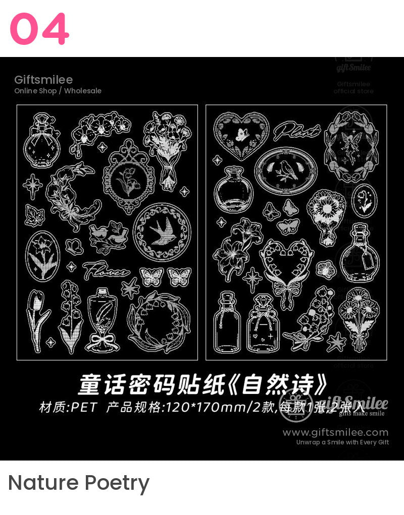 Pre-Cut Transparent Pet Fairy Tale Motifs Decorative Stickers | KS-SA-4427