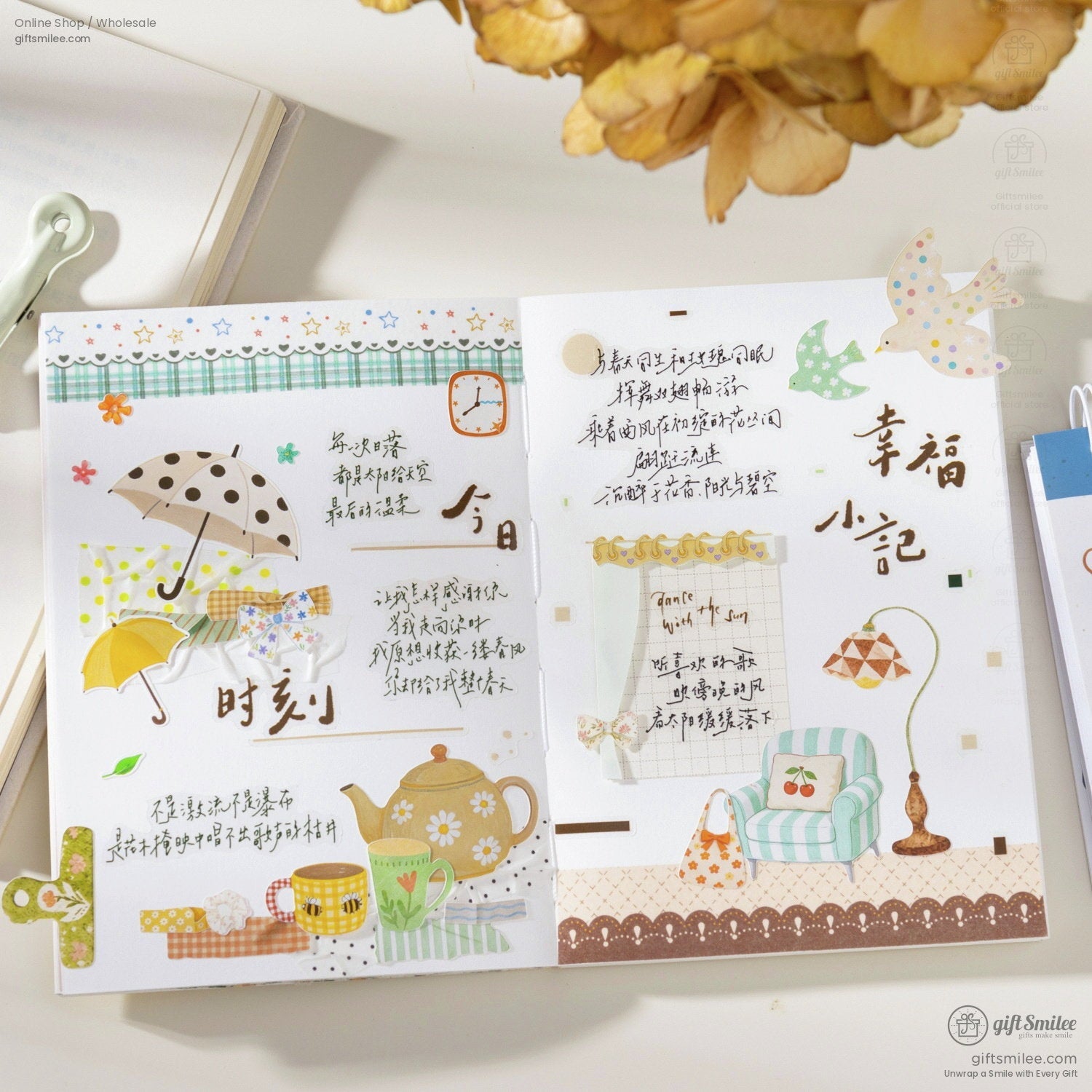 Spiral Bound Die-Cut Kawaii Daily Motifs Sticker Book | KS-SA-4428
