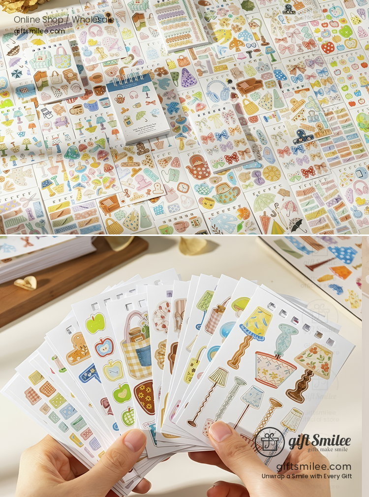 Spiral Bound Die-Cut Kawaii Daily Motifs Sticker Book | KS-SA-4428