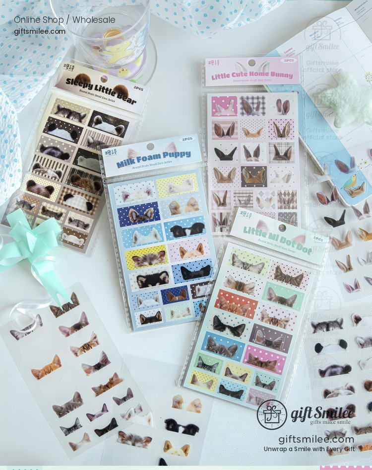 Pet Transparent Cute Animal Ears Decorative Stickers | KS-SA-4429