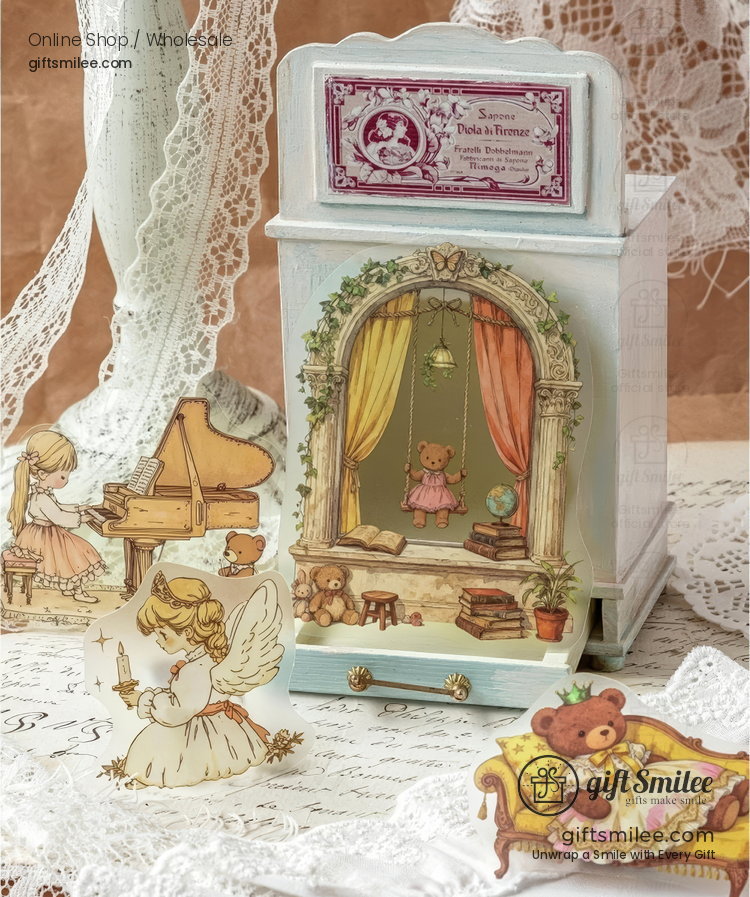 Dual-Material Vintage Fairy Tale Aesthetic Decorative Sticker Pack | KS-SA-4430
