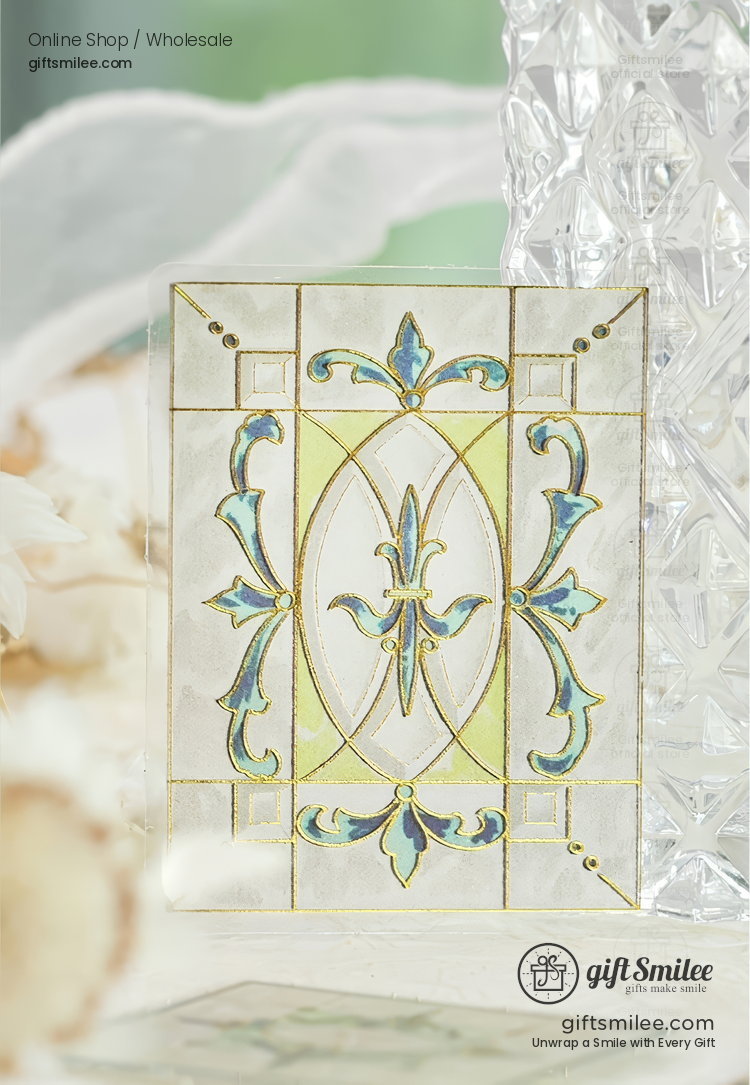 Transparent Gold-Foil Vintage Stained-Glass Sticker Pack | KS-SA-4431
