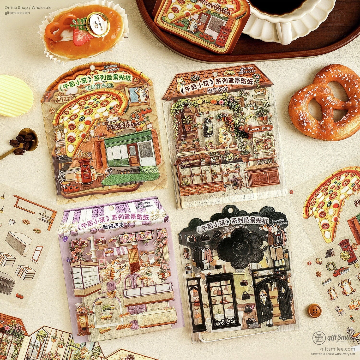 Textured Pet Fold-Out Mini Scene 3D Scene Stickers | KS-SA-4432