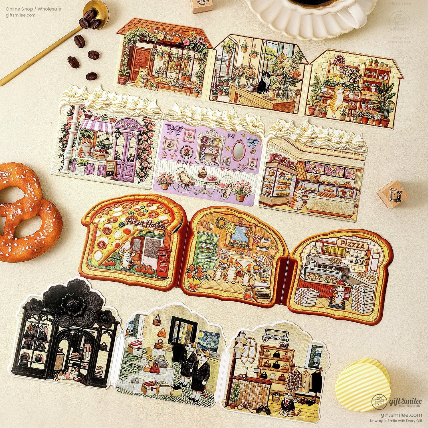 Textured Pet Fold-Out Mini Scene 3D Scene Stickers | KS-SA-4432