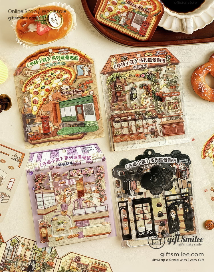 Textured Pet Fold-Out Mini Scene 3D Scene Stickers | KS-SA-4432