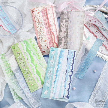 Transparent Lace Ruffle Pastel 10-Piece Sticker Pack | KS-SA-4438