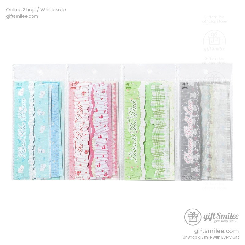 Transparent Lace Ruffle Pastel 10-Piece Sticker Pack | KS-SA-4438