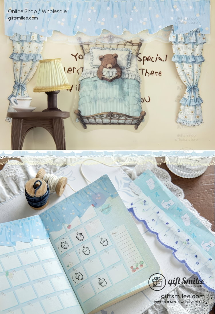 Transparent Lace Ruffle Pastel 10-Piece Sticker Pack | KS-SA-4438