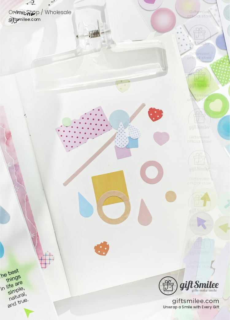 Pastel Gradient 30-Sheet Spiral Assorted Patterns Sticker Book | KS-SA-4439