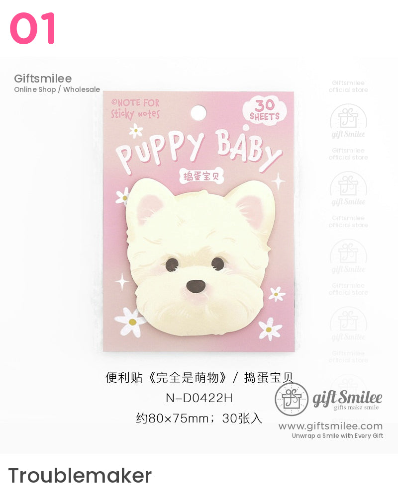 Adorable Puppy & Kitten Shaped Sticky Notes - 30 Sheets Per Pad Post-It Notes | gifts for sister