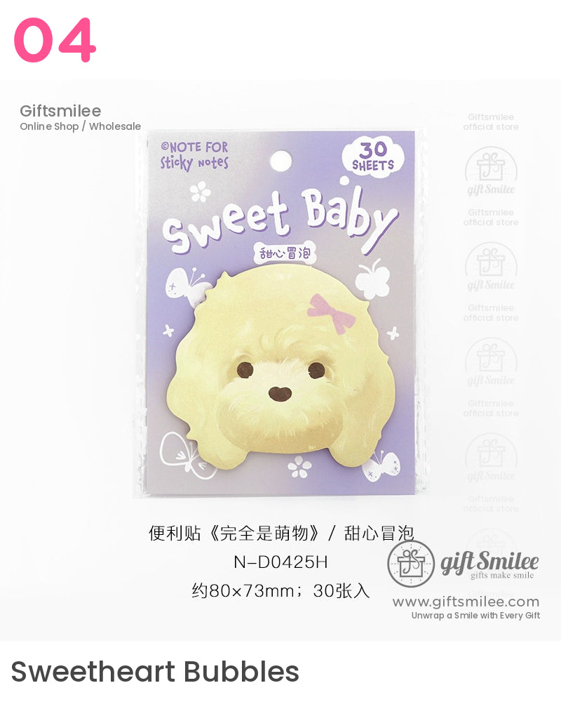 Adorable Puppy & Kitten Shaped Sticky Notes - 30 Sheets Per Pad Post-It Notes | gifts for sister