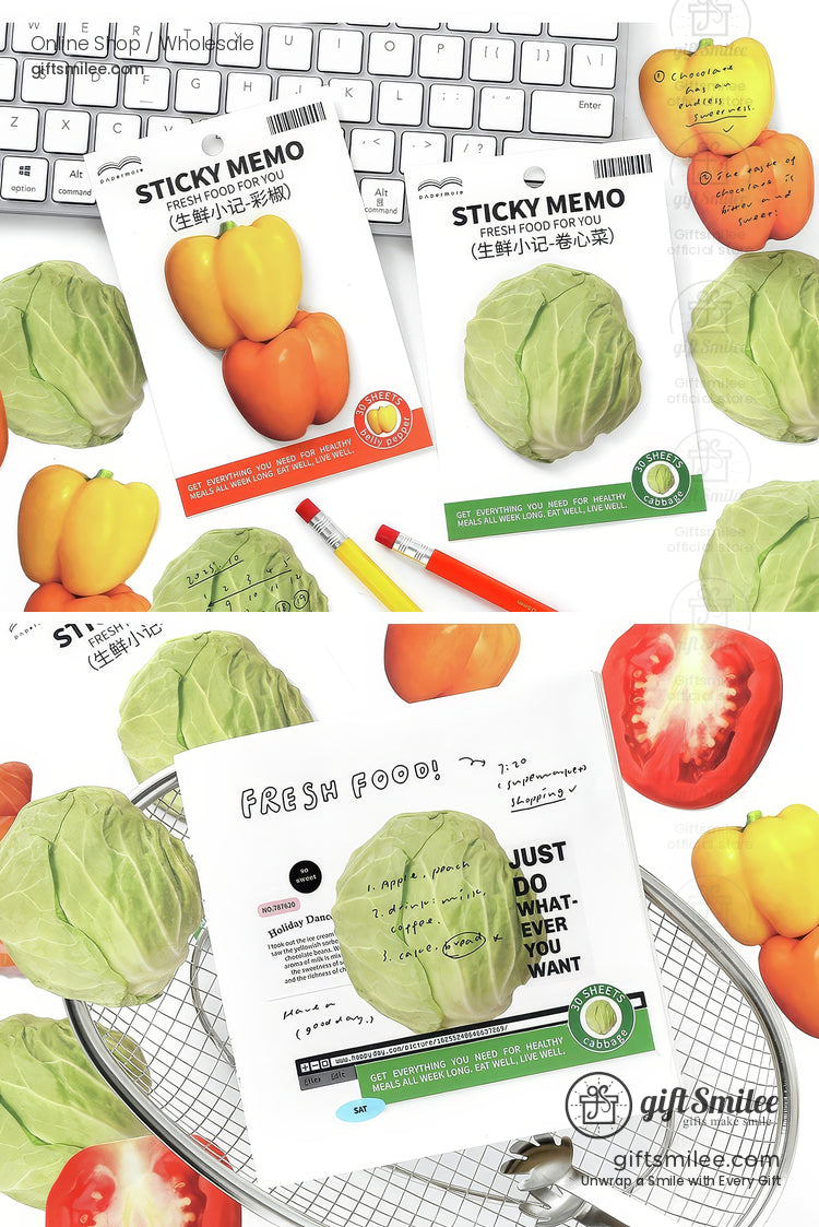 Photoreal Food Print Repositionable Adhesive 30 Sheets Sticky Notes | KS-SN-041