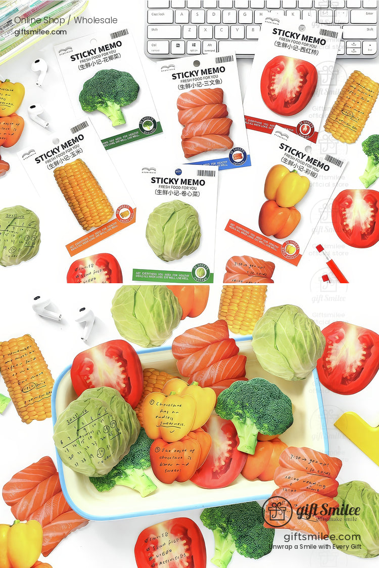 Photoreal Food Print Repositionable Adhesive 30 Sheets Sticky Notes | KS-SN-041