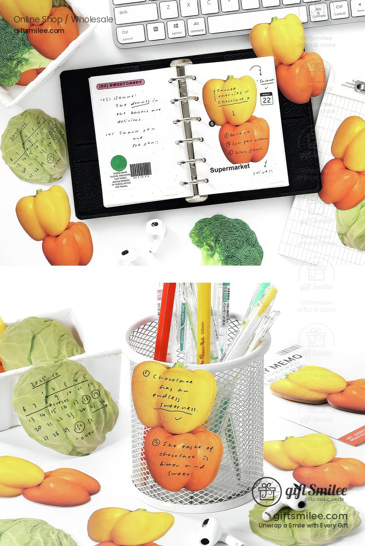 Photoreal Food Print Repositionable Adhesive 30 Sheets Sticky Notes | KS-SN-041