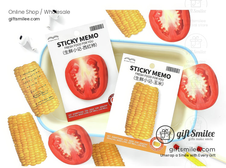 Photoreal Food Print Repositionable Adhesive 30 Sheets Sticky Notes | KS-SN-041