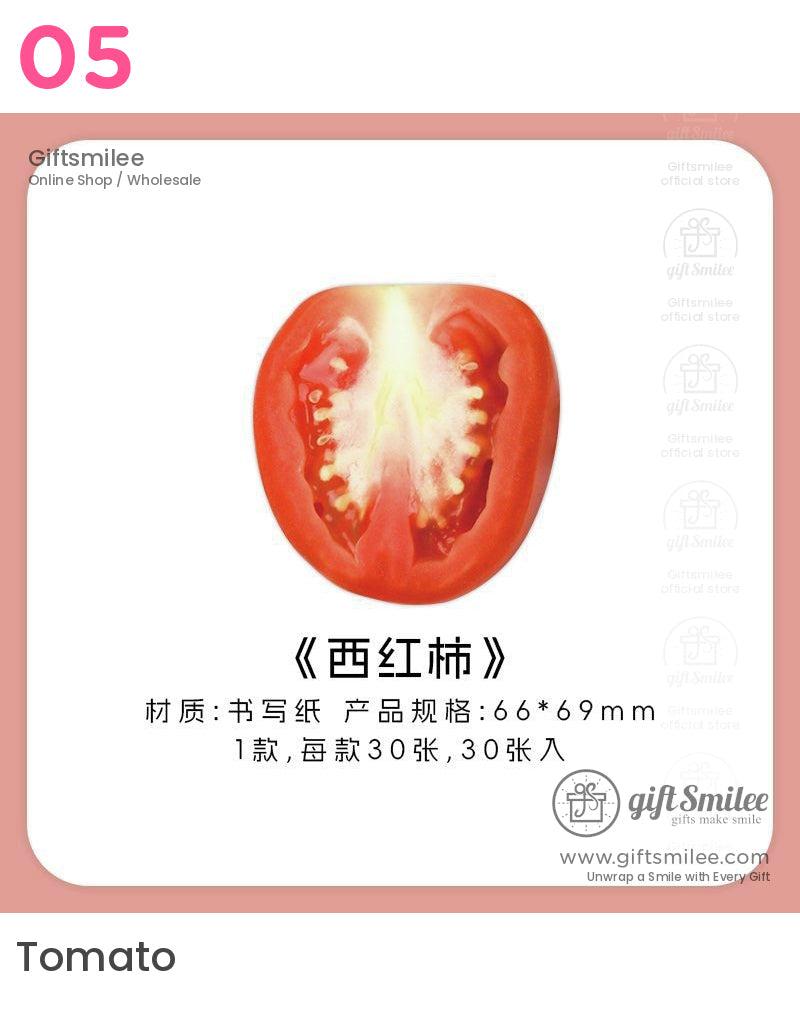 Photoreal Food Print Repositionable Adhesive 30 Sheets Sticky Notes | KS-SN-041