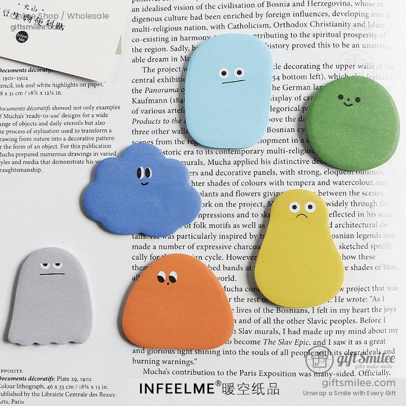 Die-Cut Cartoon Creature Assorted Colors Sticky Notes | KS-SN-048