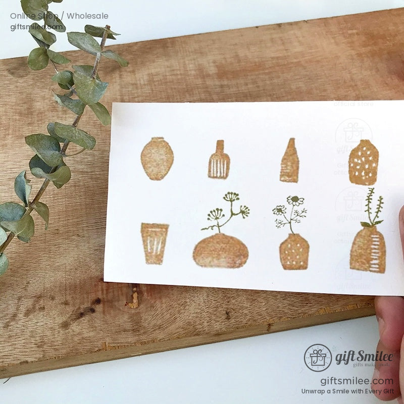 Retro Vase Pattern Rubber Stamp Set | KS-WS-345