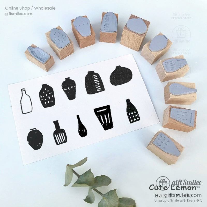 Retro Vase Pattern Rubber Stamp Set | KS-WS-345