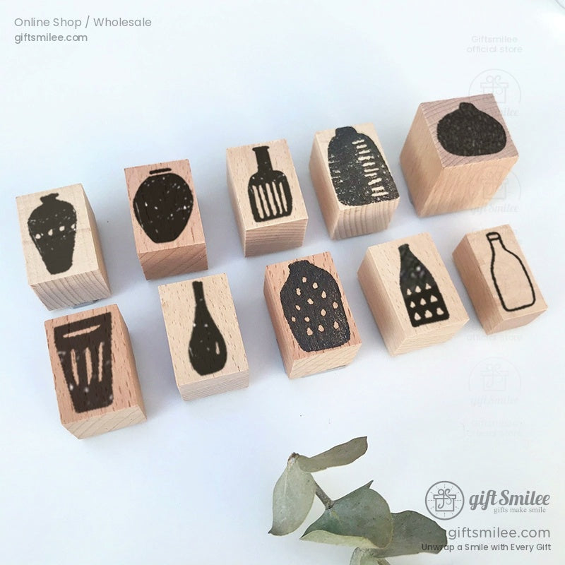 Retro Vase Pattern Rubber Stamp Set | KS-WS-345
