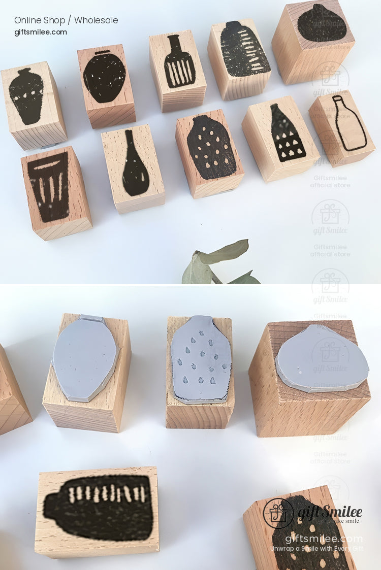 Retro Vase Pattern Rubber Stamp Set | KS-WS-345