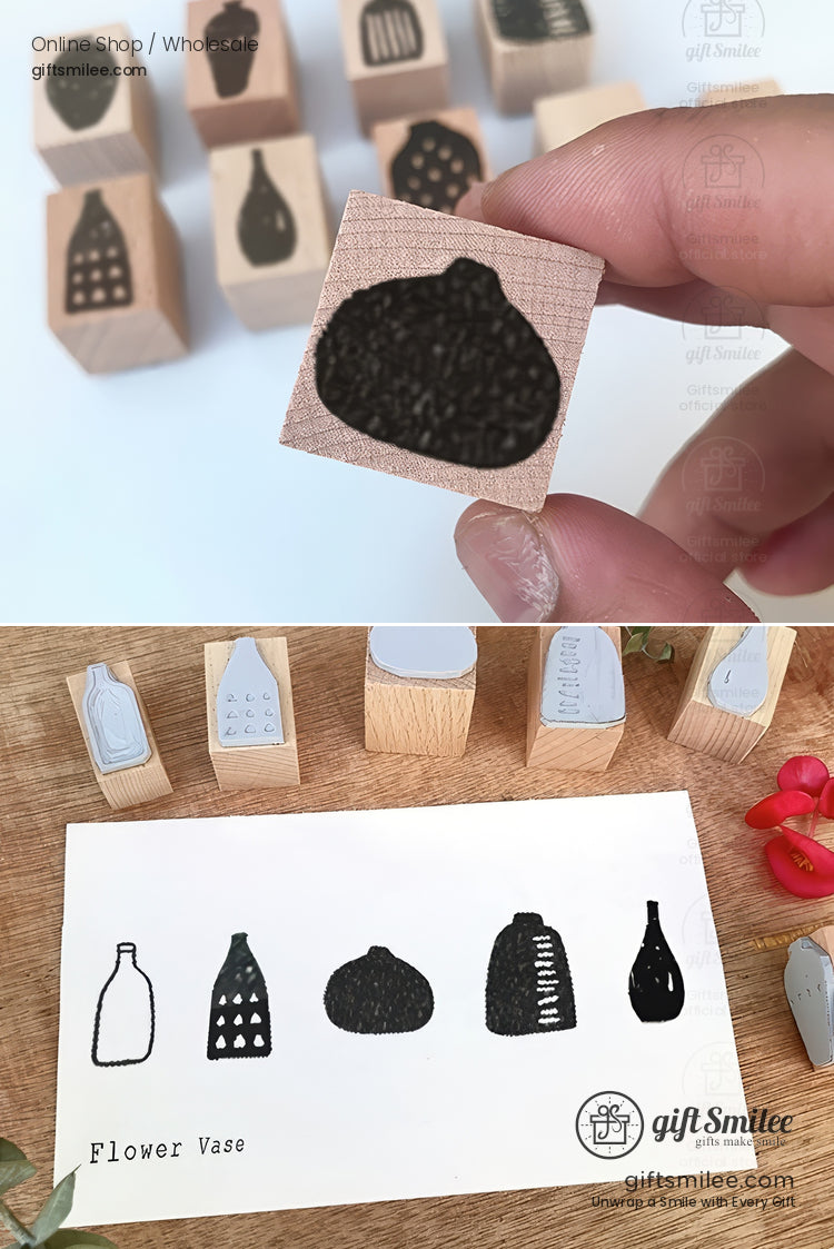 Retro Vase Pattern Rubber Stamp Set | KS-WS-345