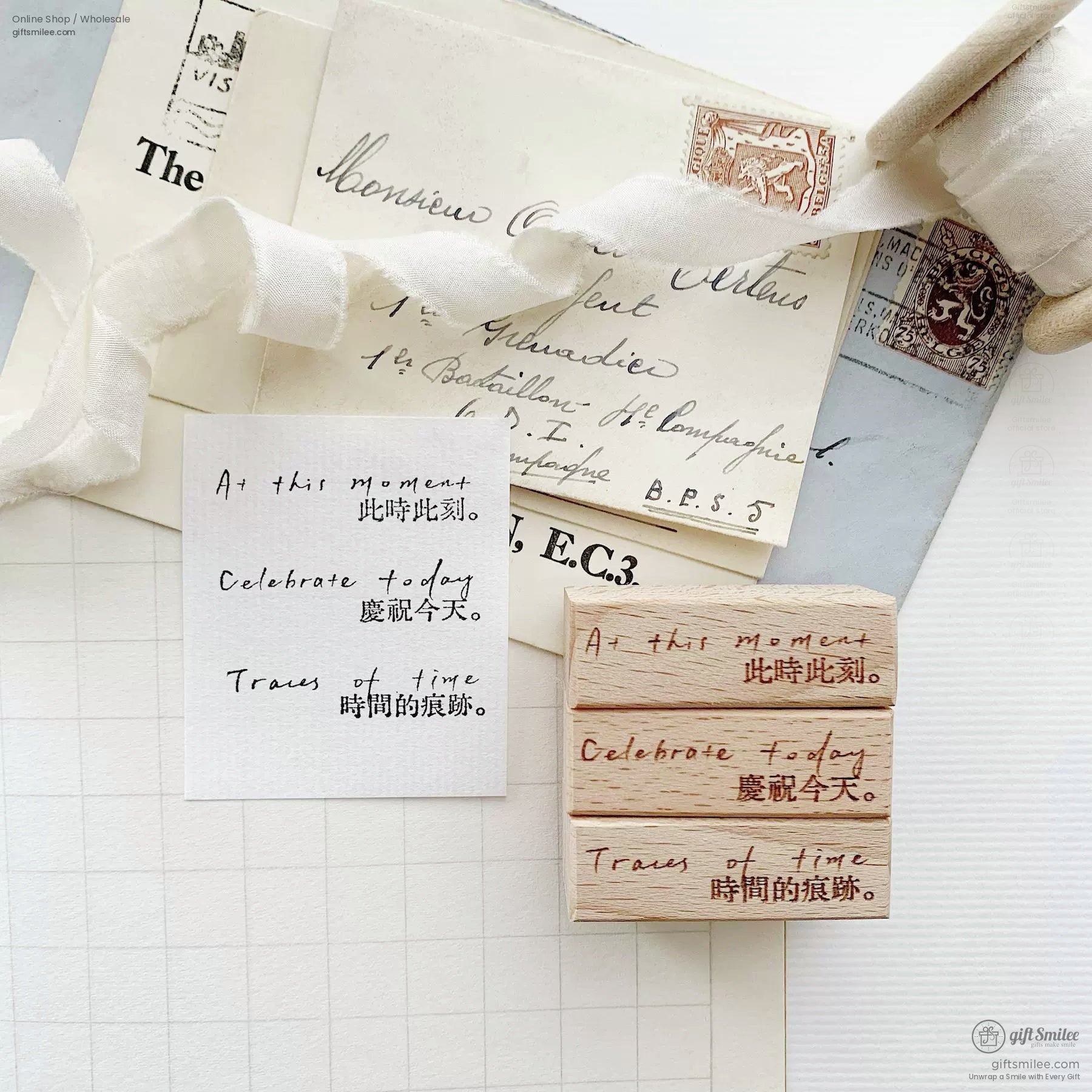 Clock Daily Life Wood Rubber Stamps Set | KS-WS-347