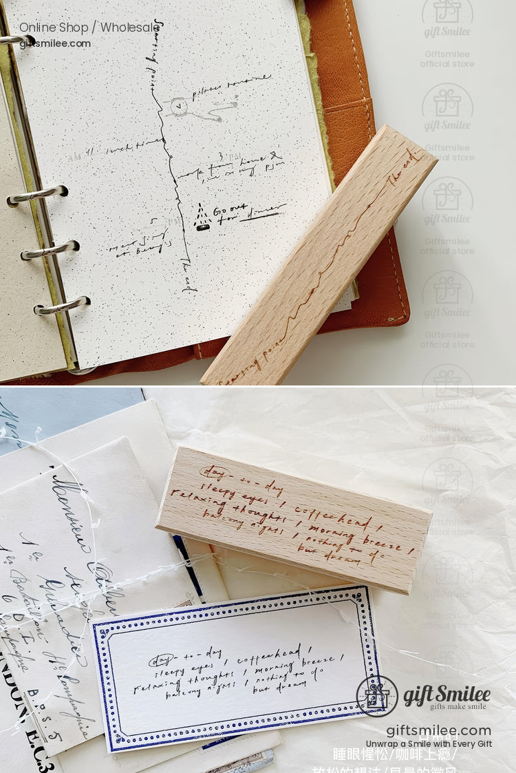 Clock Daily Life Wood Rubber Stamps Set | KS-WS-347