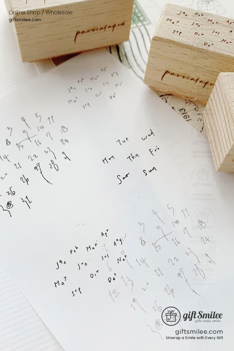 Clock Daily Life Wood Rubber Stamps Set | KS-WS-347