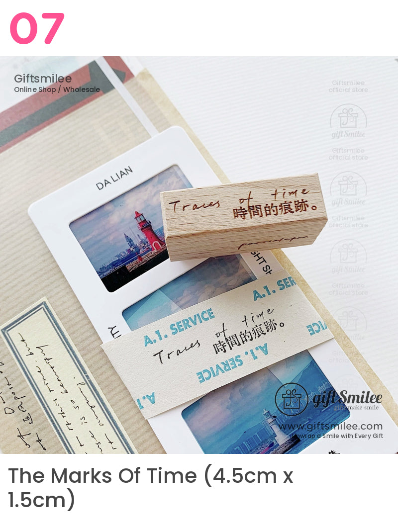 Clock Daily Life Wood Rubber Stamps Set | KS-WS-347