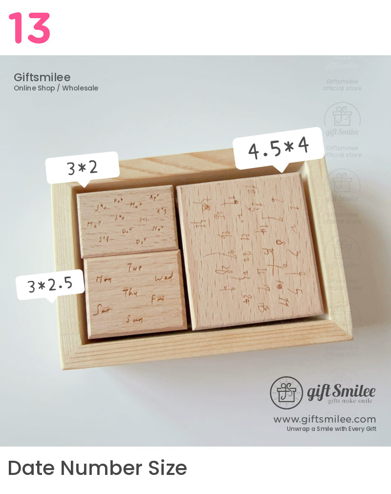 Clock Daily Life Wood Rubber Stamps Set | KS-WS-347