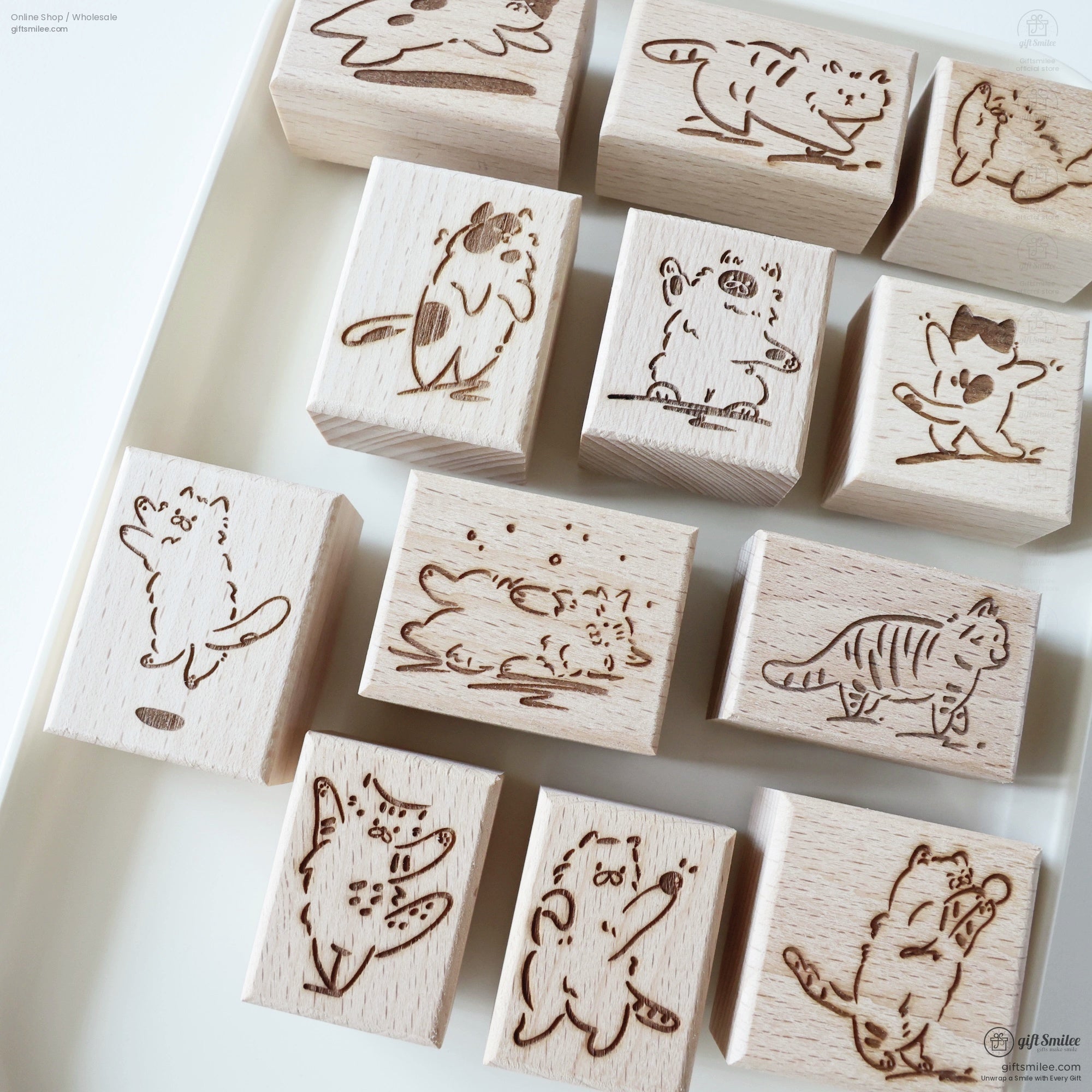 Happy And Grumpy Kitten Rubber Stamps | KS-WS-350