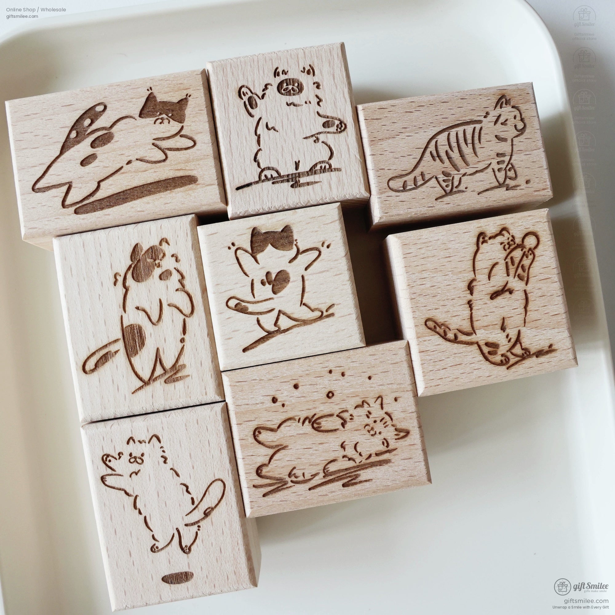 Happy And Grumpy Kitten Rubber Stamps | KS-WS-350