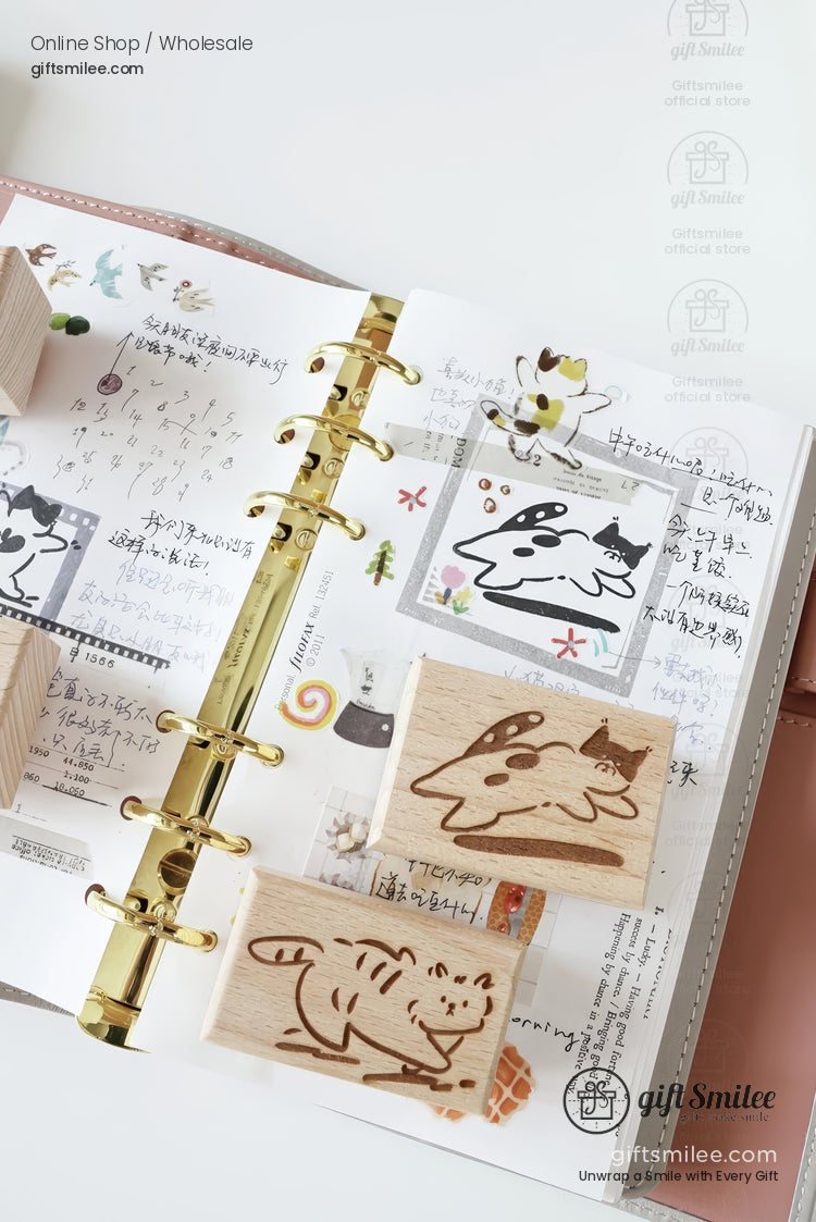 Happy And Grumpy Kitten Rubber Stamps | KS-WS-350