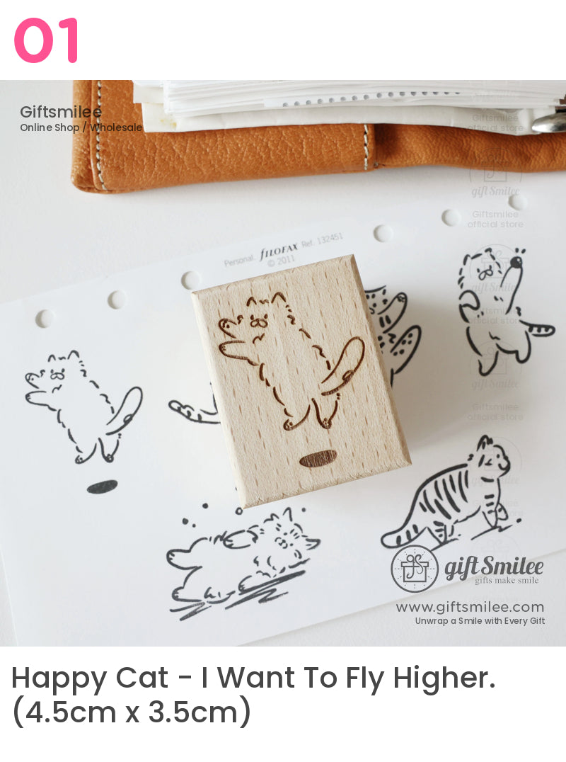 Happy And Grumpy Kitten Rubber Stamps | KS-WS-350