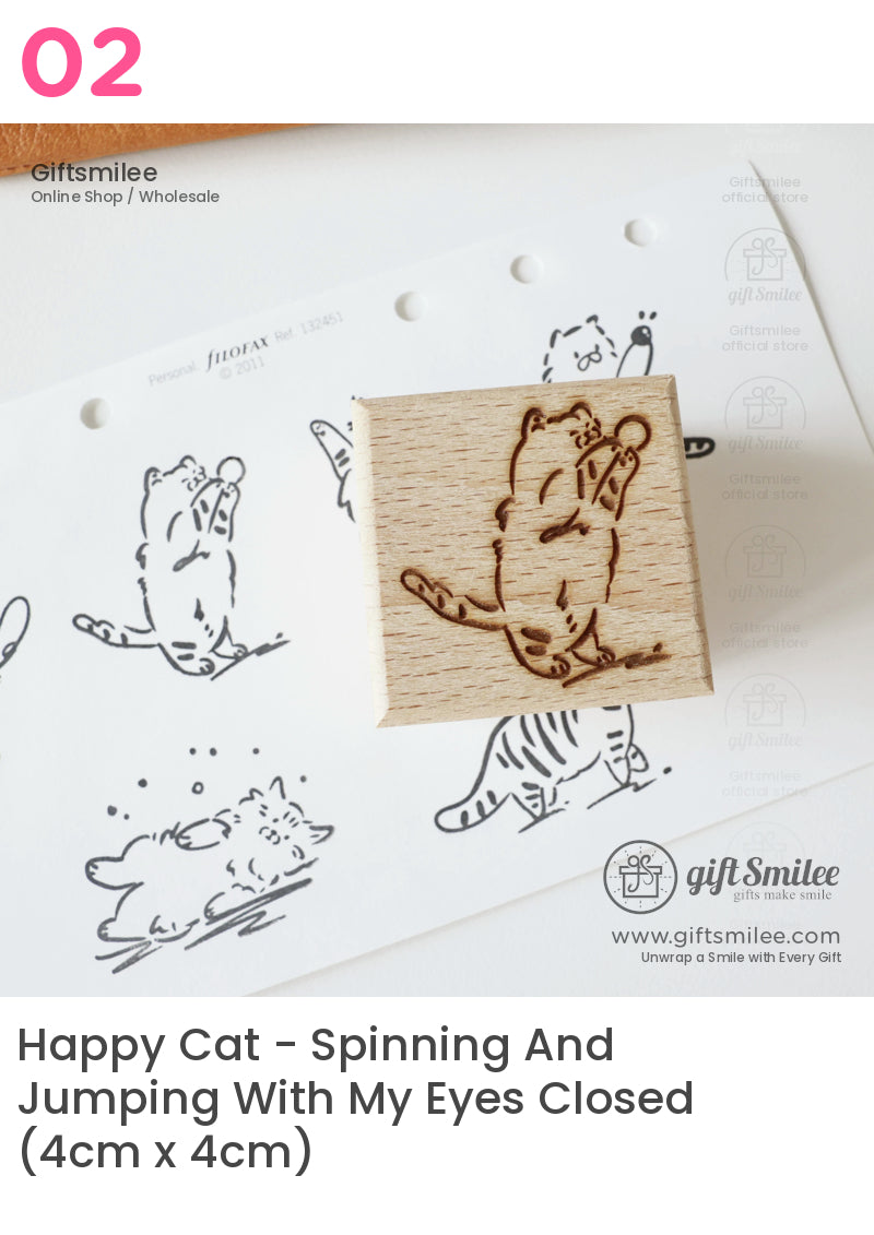 Happy And Grumpy Kitten Rubber Stamps | KS-WS-350
