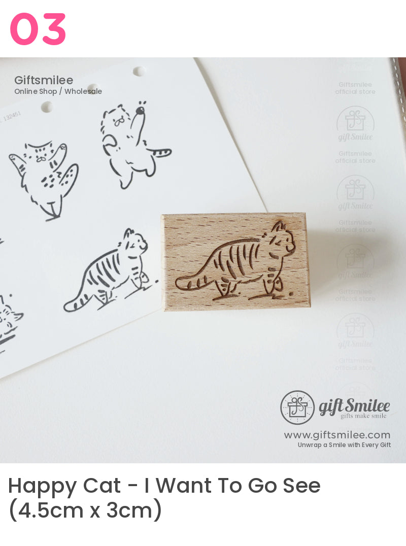 Happy And Grumpy Kitten Rubber Stamps | KS-WS-350