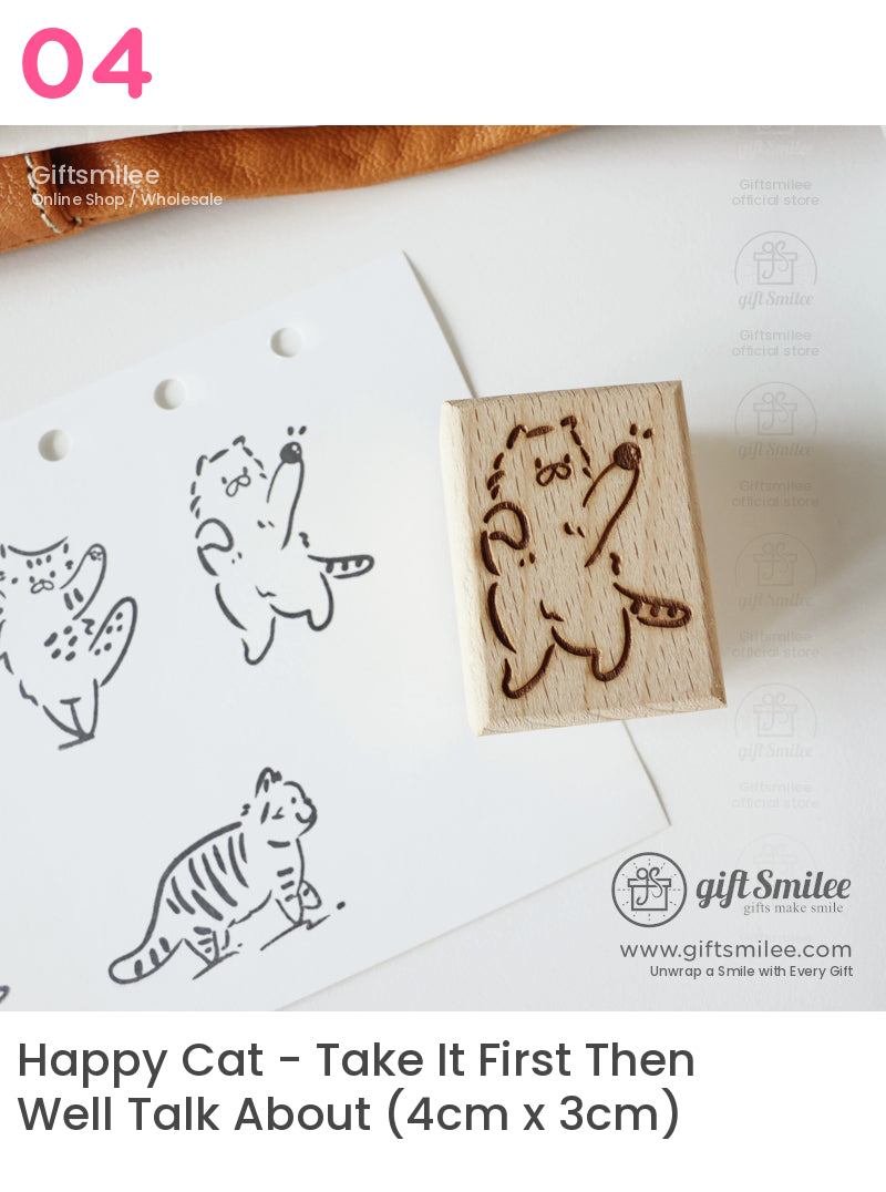 Happy And Grumpy Kitten Rubber Stamps | KS-WS-350