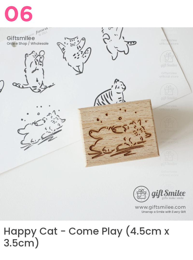 Happy And Grumpy Kitten Rubber Stamps | KS-WS-350