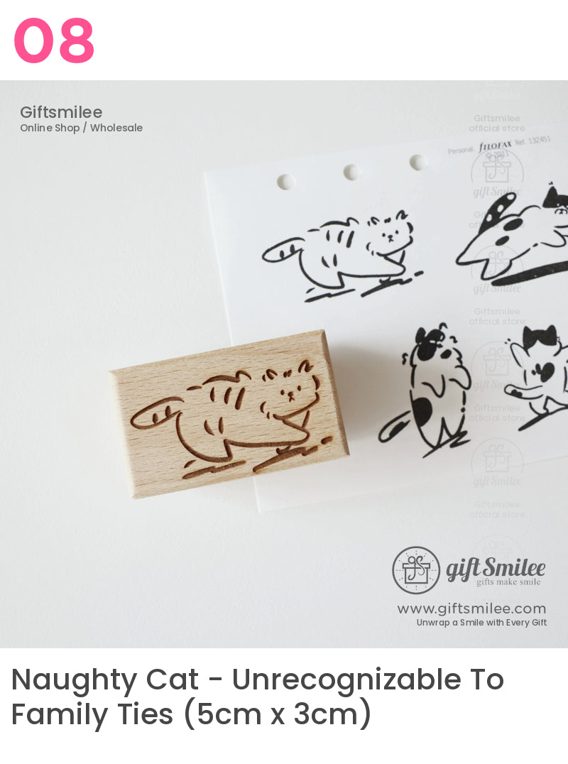 Happy And Grumpy Kitten Rubber Stamps | KS-WS-350