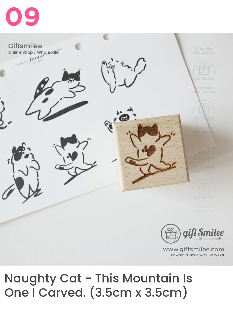 Happy And Grumpy Kitten Rubber Stamps | KS-WS-350