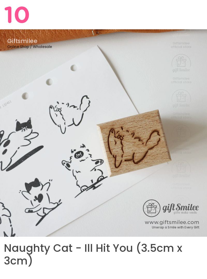 Happy And Grumpy Kitten Rubber Stamps | KS-WS-350