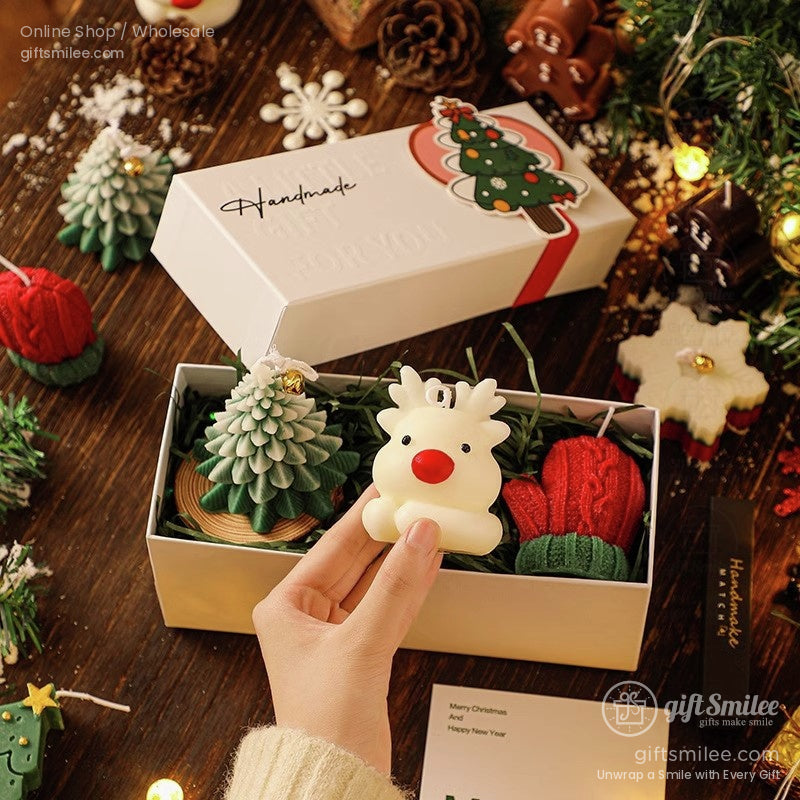 Christmas Practical Deer Scented Candle Set Gift Box Scented Candle Gift Set | KS-WX-021