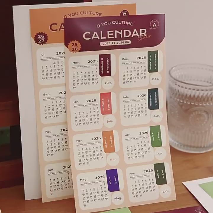 2026 Calendar Index Stickers | KS-SA-4272